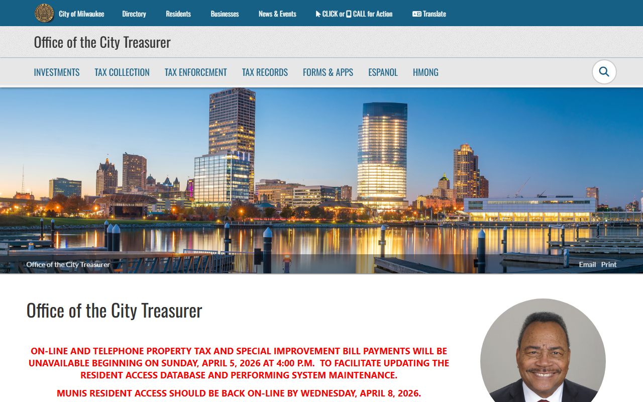 Milwaukee Property Tax Records on the City of Milwaukee Treasurer page