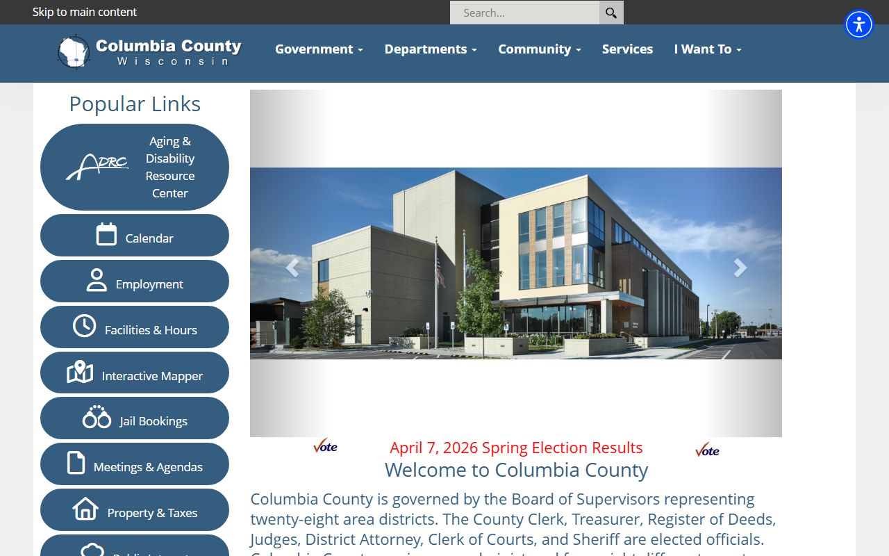 Columbia County Property Tax Records treasurer page