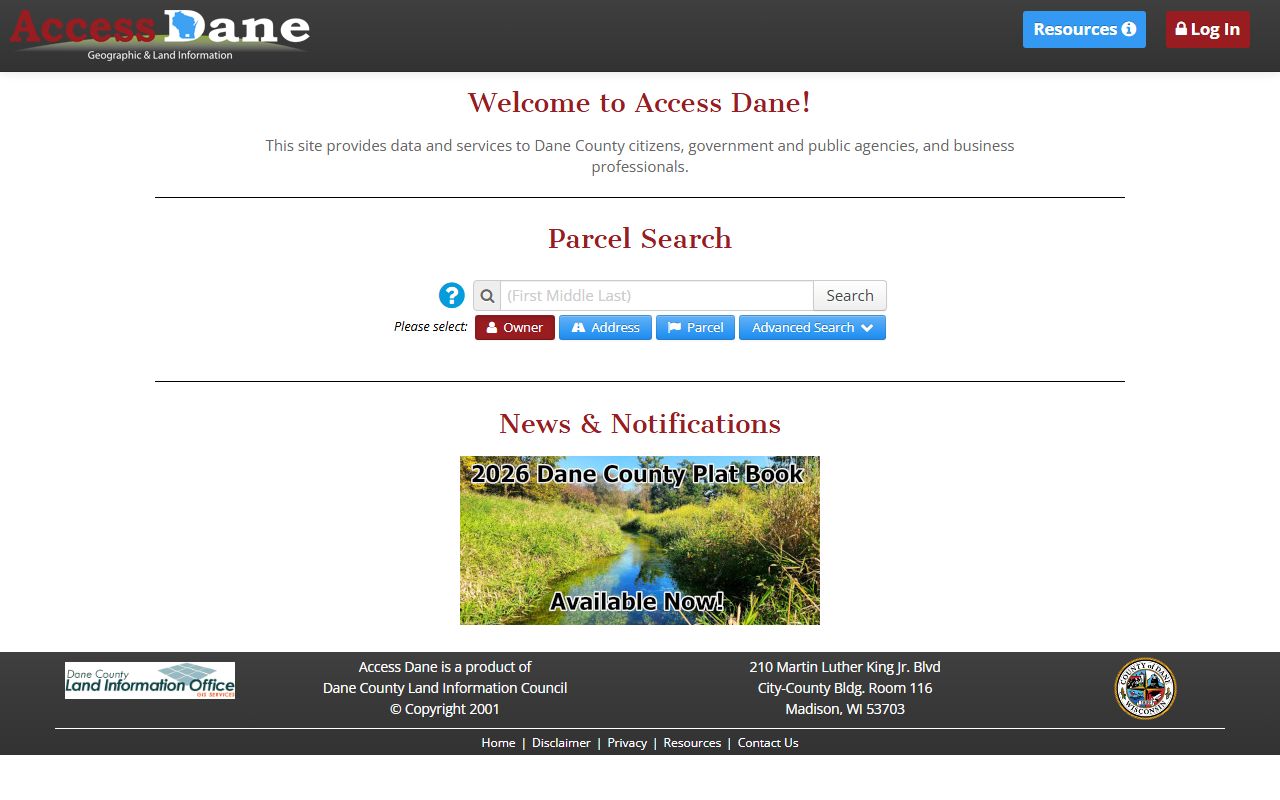 Dane County Property Tax Records Access Dane screenshot