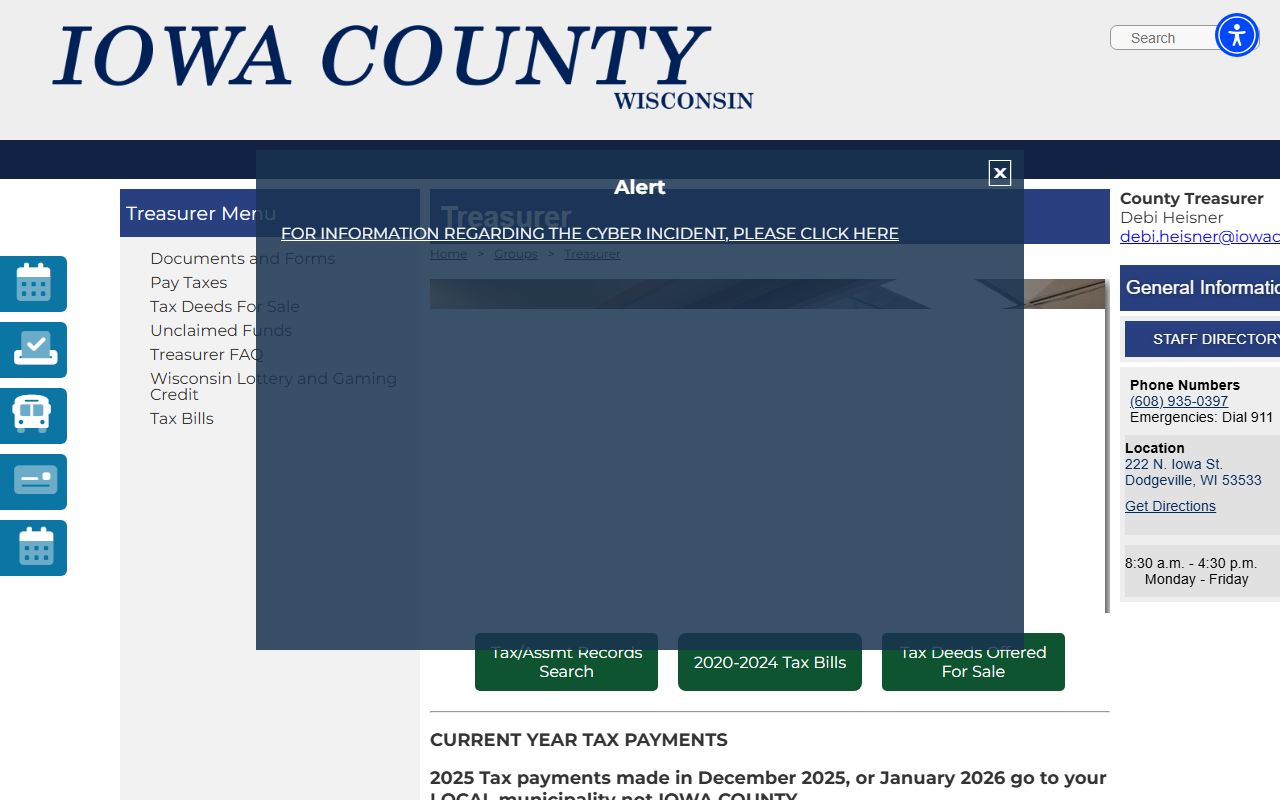 Iowa County Property Tax Records treasurer office