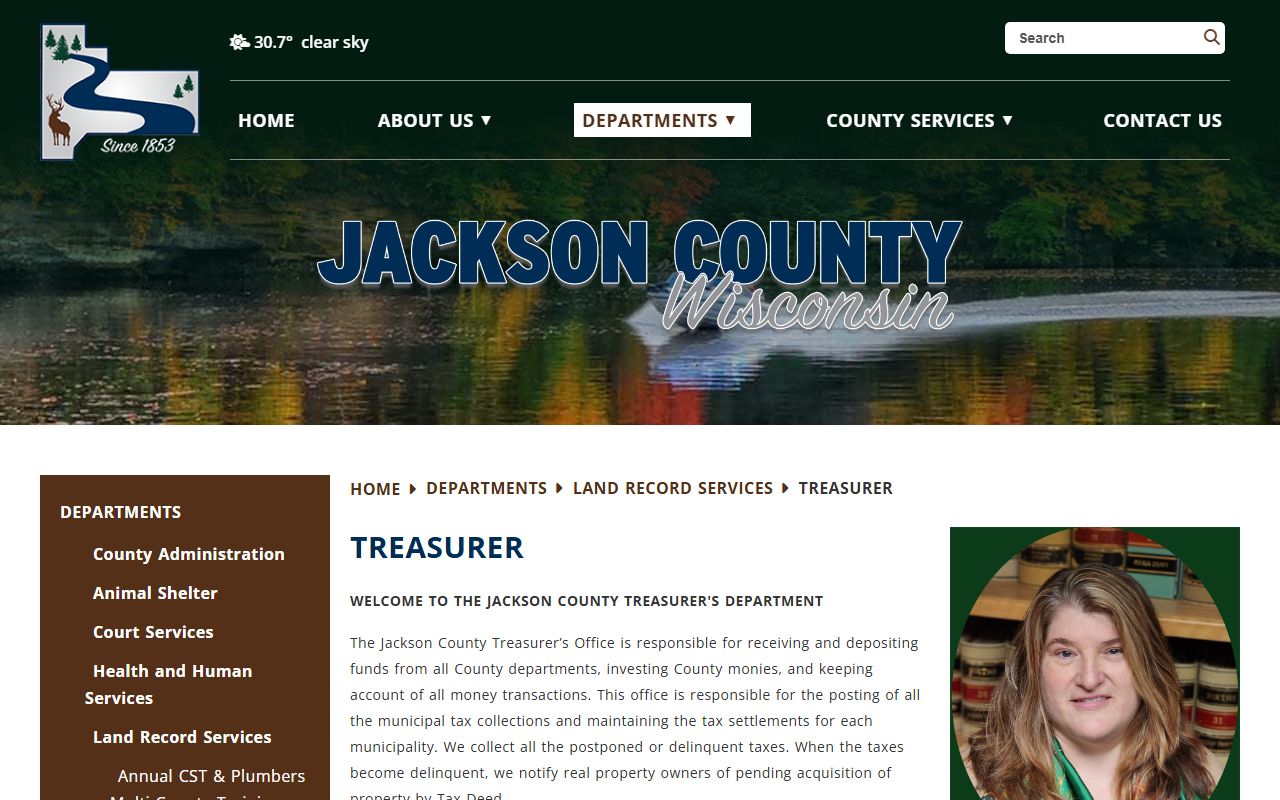 Jackson County Property Tax Records treasurer screenshot
