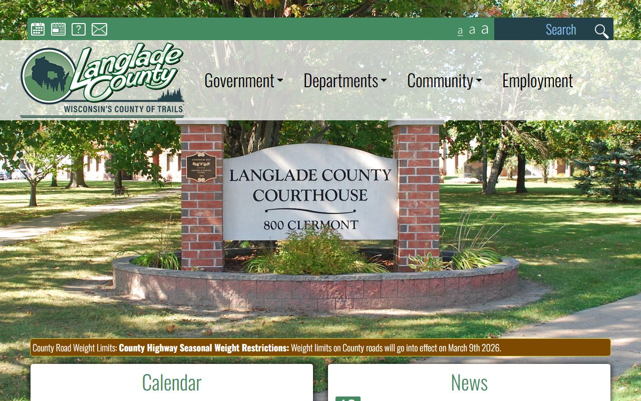 Langlade County Property Tax Records home page quicklink