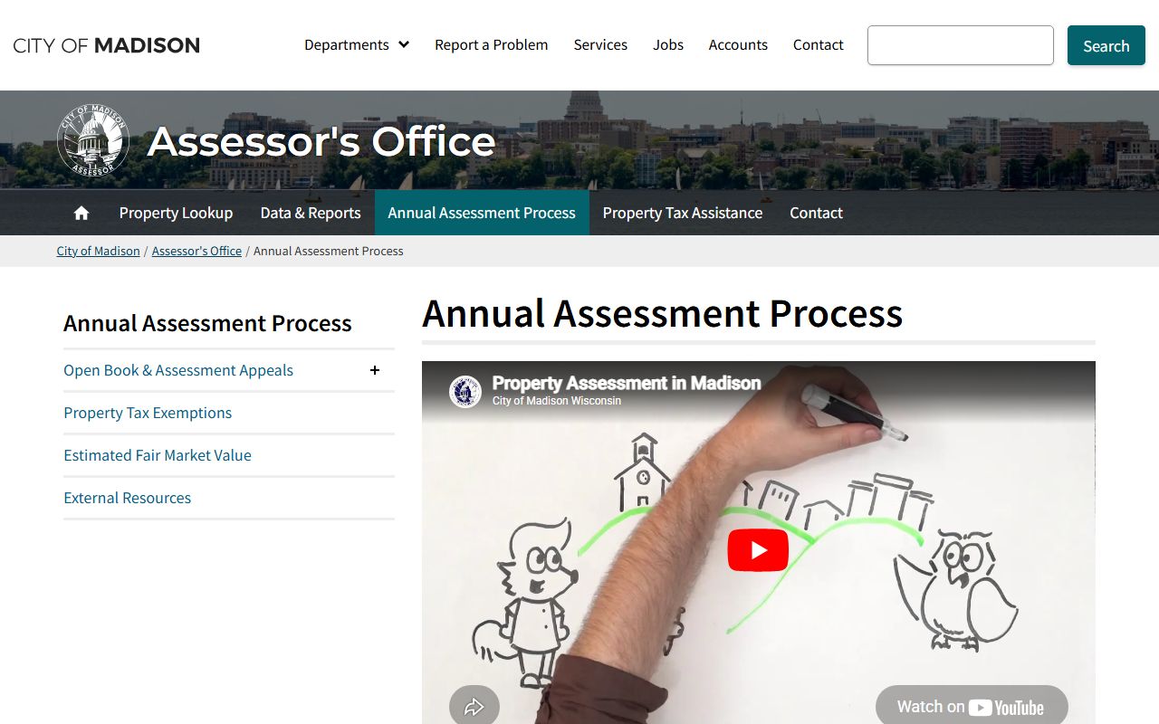 Madison Property Tax Records annual assessment process reference