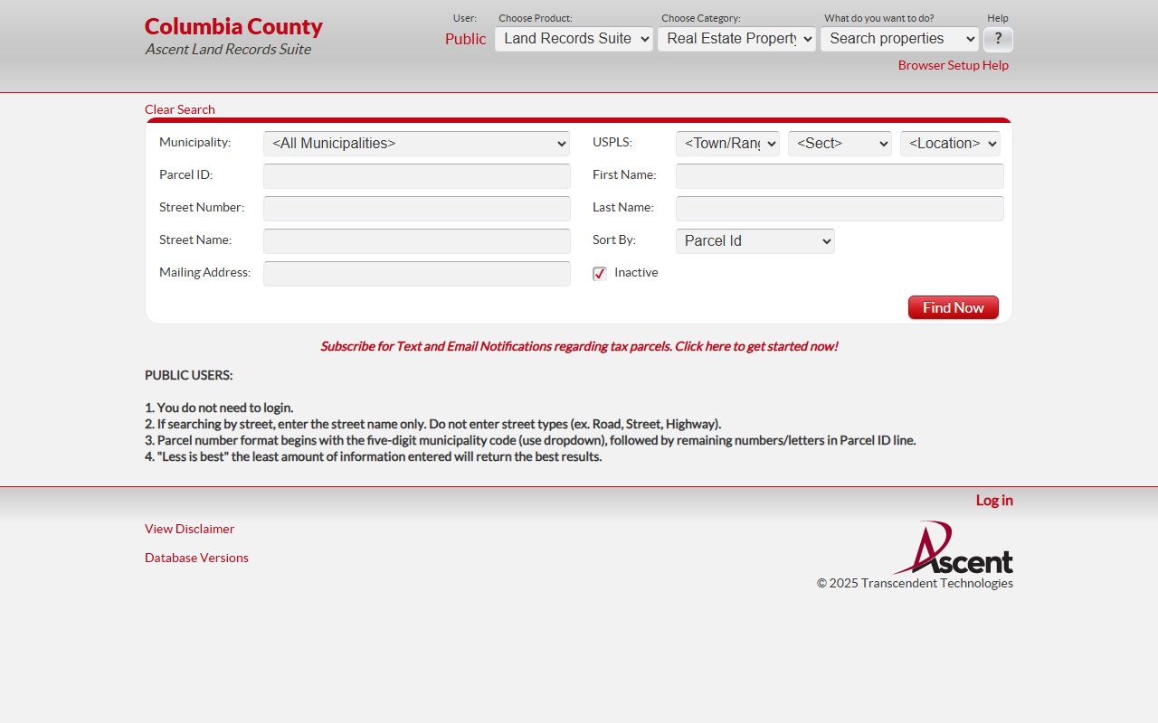 Columbia County Property Tax Records land records map screenshot