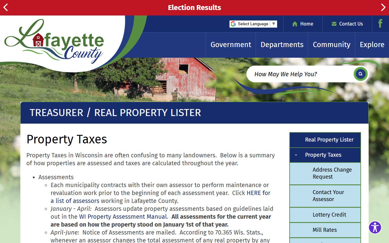 Lafayette County Property Tax Records property taxes page