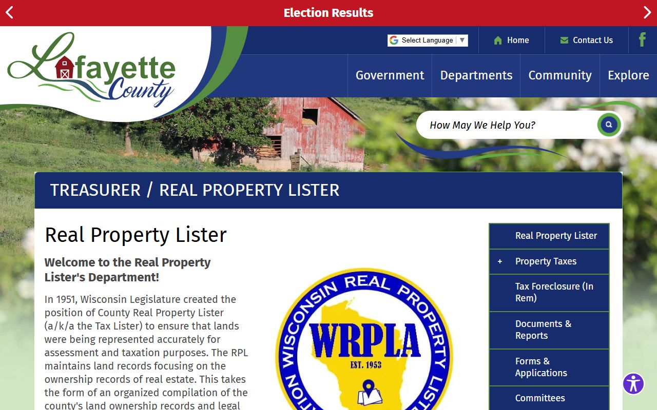 Lafayette County Property Tax Records real property page