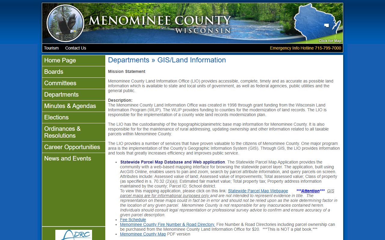 Menominee County Property Tax Records GIS and land information screenshot