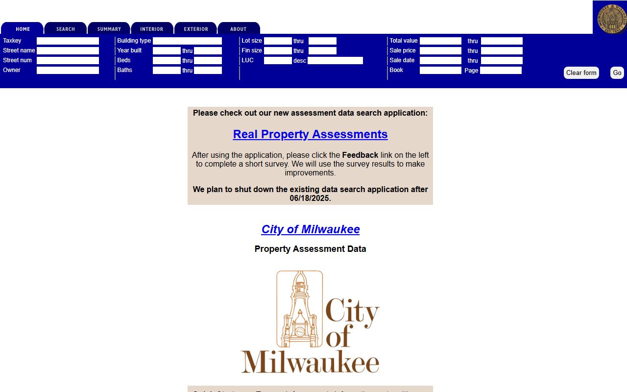 Milwaukee County Property Tax Records Milwaukee assessment center page