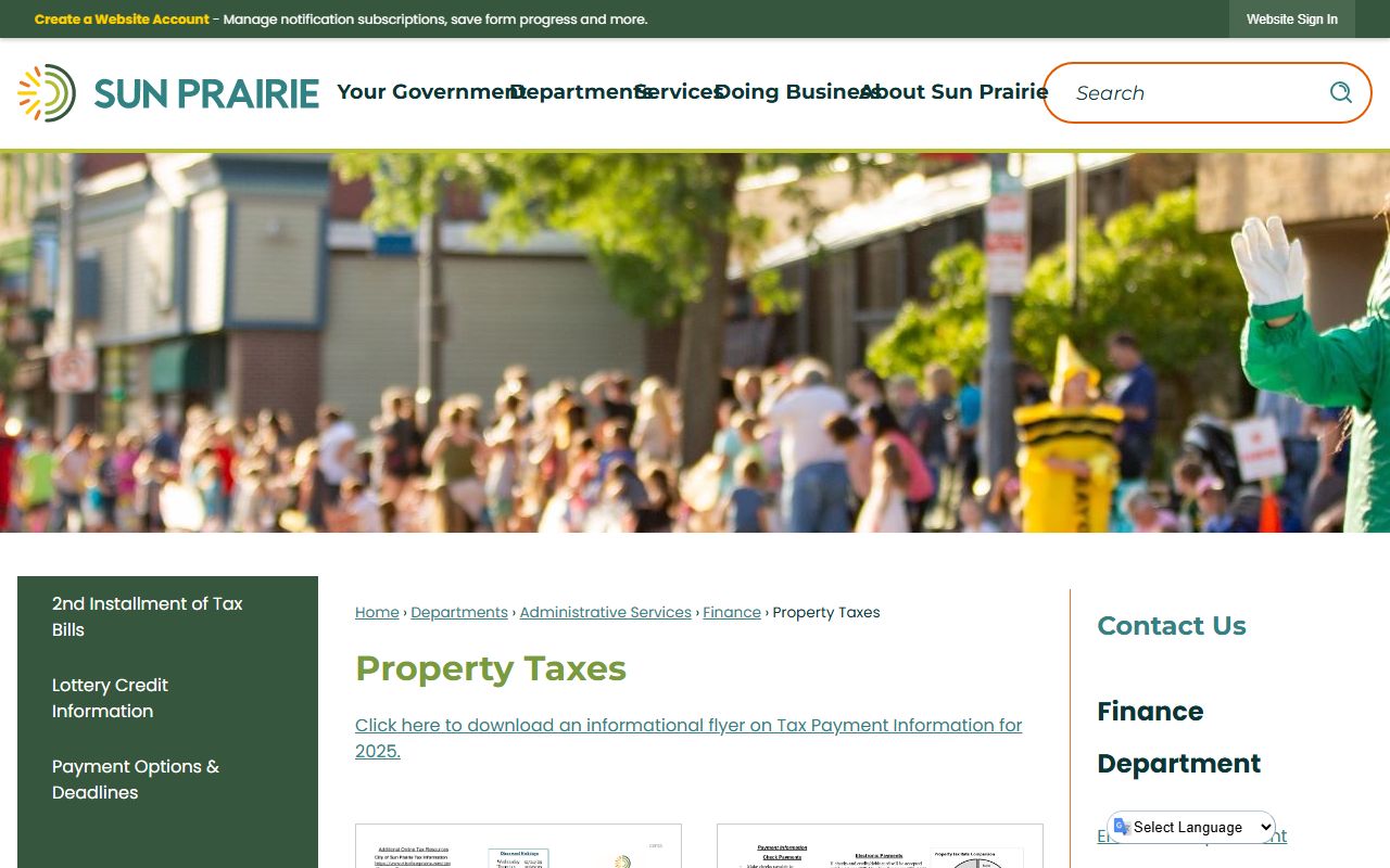 Sun Prairie Property Tax Records payment page reference