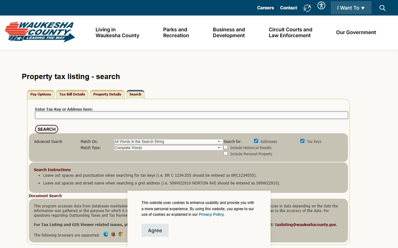 Waukesha County Property Tax Records on the official county tax information site